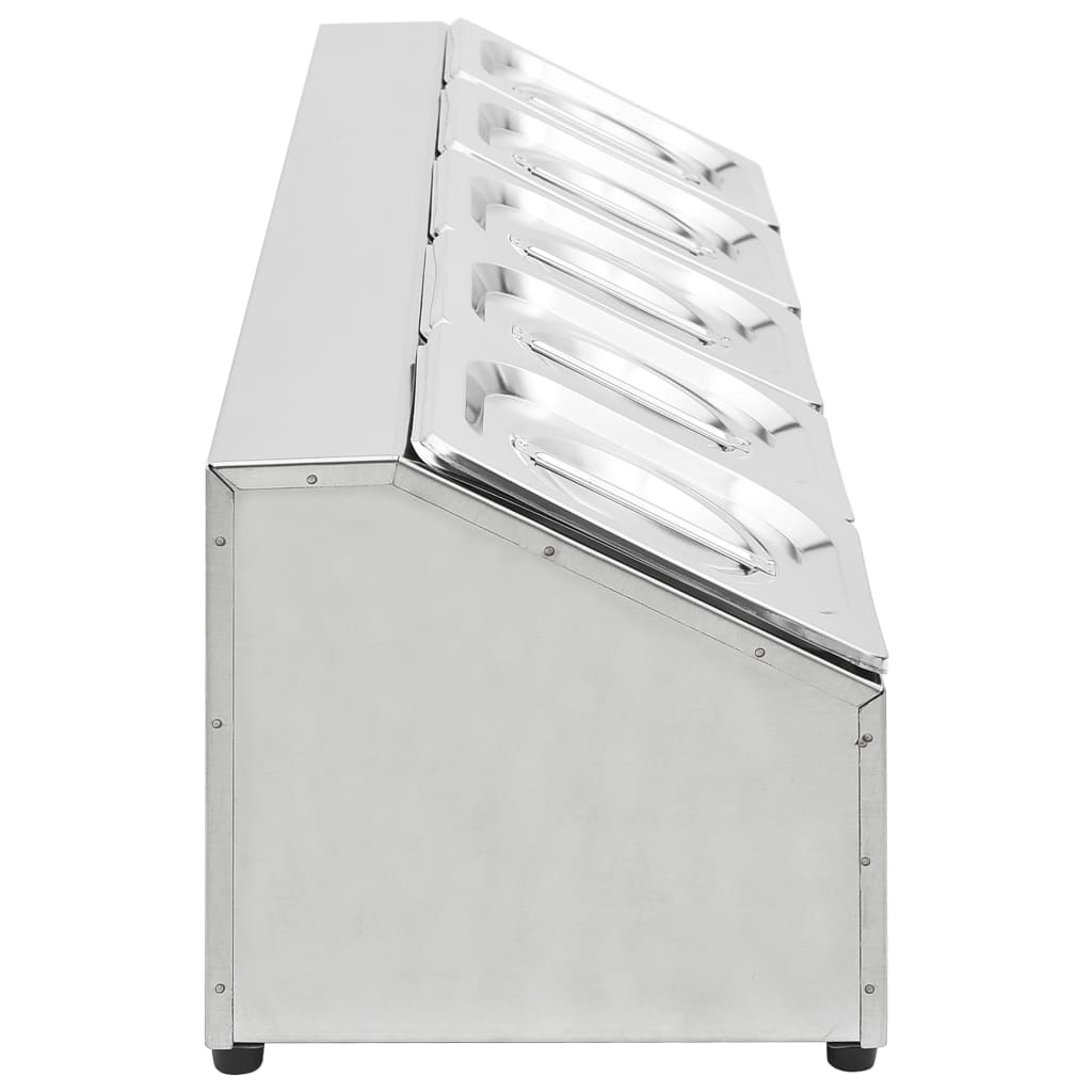 Gastronorm Container Holder with 5 GN 1/6 Pan Stainless Steel